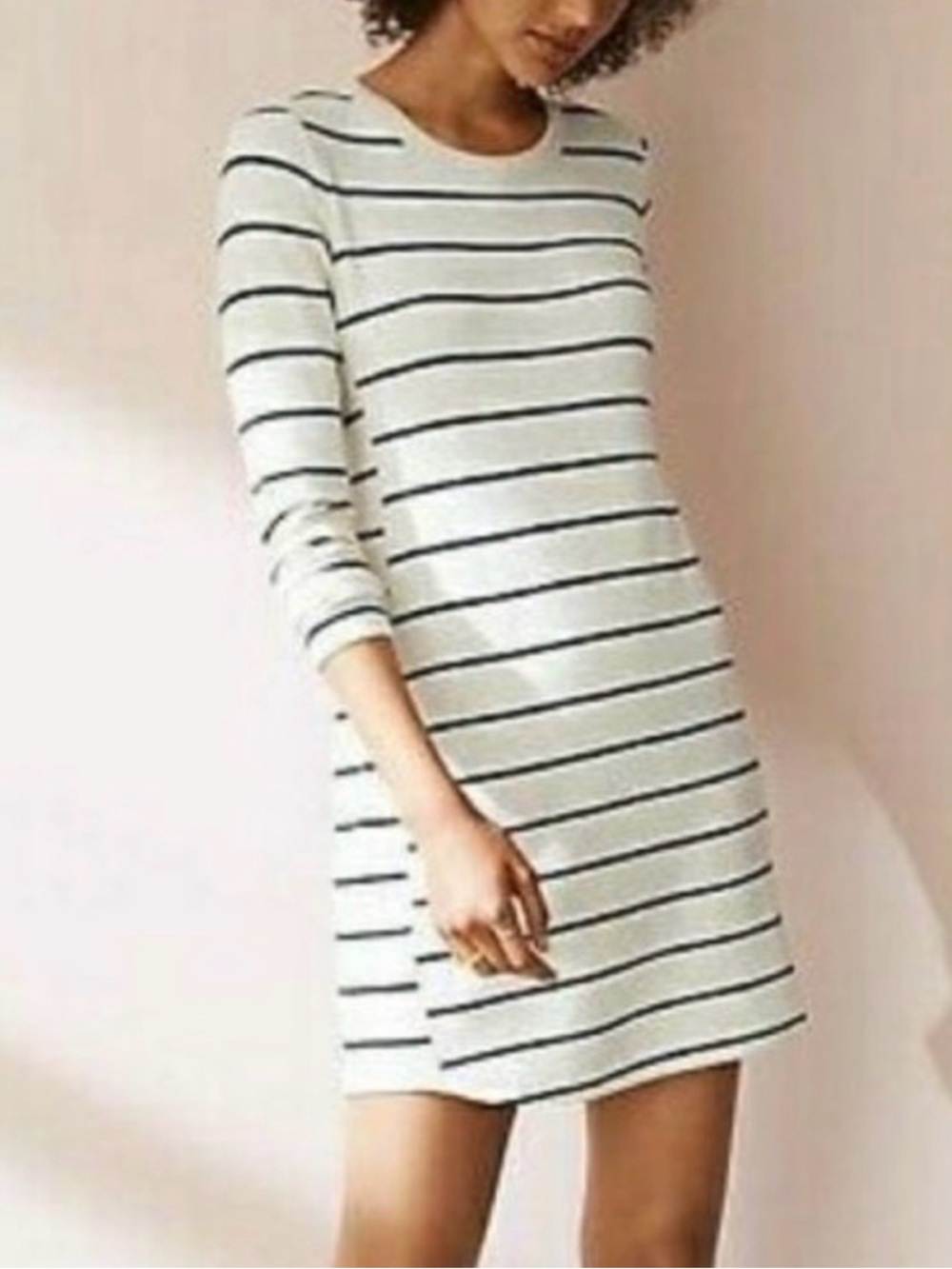 Lou & Grey Loft Soft Sweatshirt Striped Dress Size Medium - Picture 2 of 10